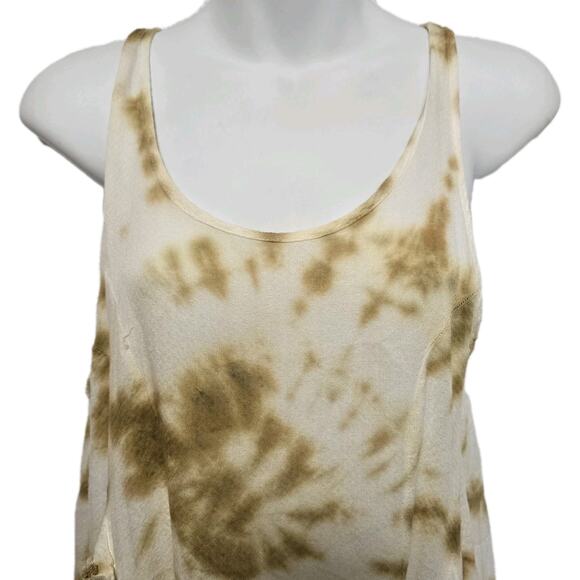 Intimately Free People Sz XS Ruffle Tie Dye Flowy Tank Top Yellow - Picture 3 of 6